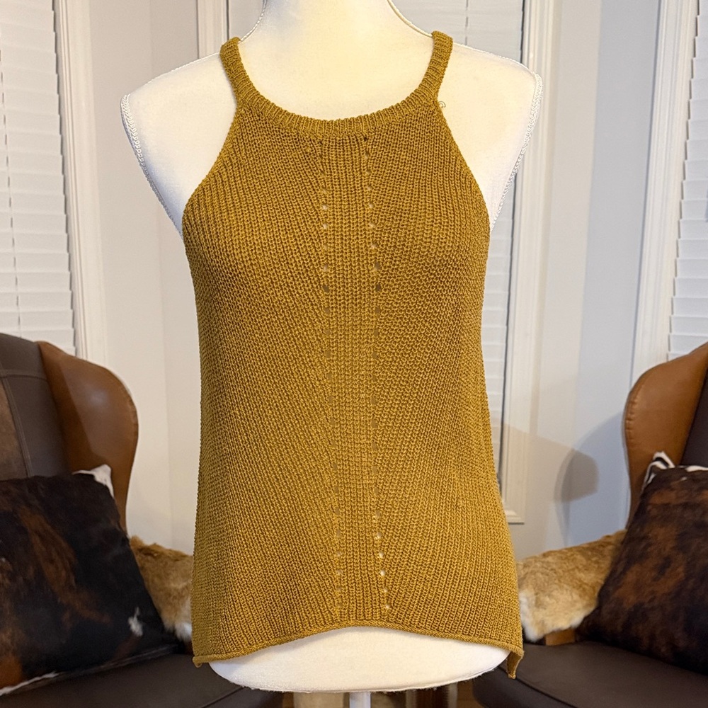 Elegant Mustard Knit Tank Top